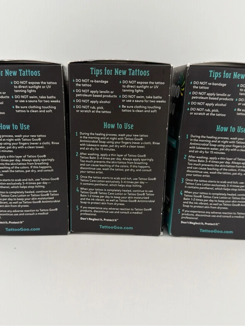 3 Tattoo Goo Care Kits Antimicrobial Cleansing Soap Lotion Salve In Each Box